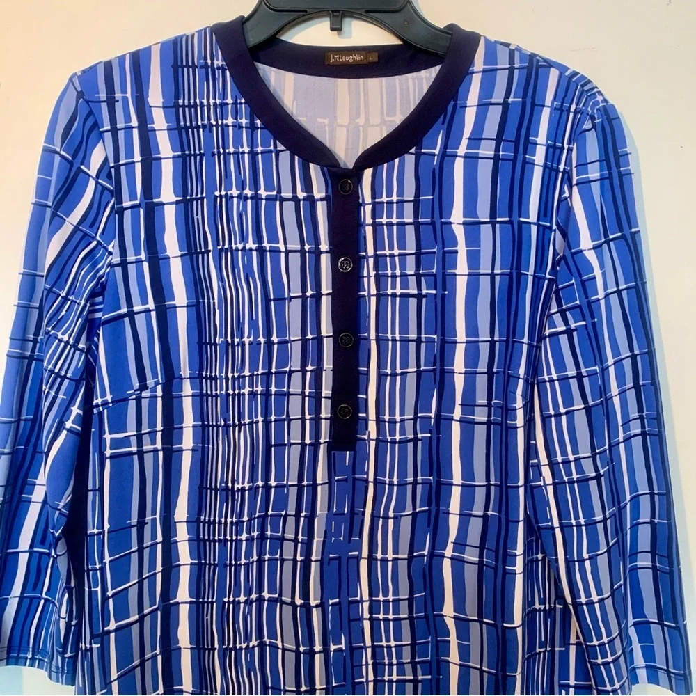 NWOT J. McLaughlin Catalina Cloth shift dress 3/4 Sleeves Size Large Nautical - Picture 4 of 9